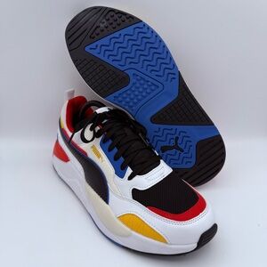 Mens Puma X-Ray 2 Square Multi-Color Low-Top White Red Blue Athletic Shoes Sz 11